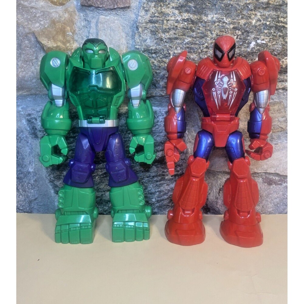 Hasbro Marvel Super Hero Adventures Spider-Man and Hulk Action Figure Lot
